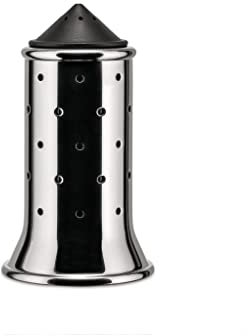 Alessi MGSAL B Spargisale in Acciaio Inossidabile 18/10 Lucido con Tappo e Coperchietto in PA, Nero