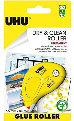 UHU 50465 Kleberoller Dry und Clean Roller, permanent