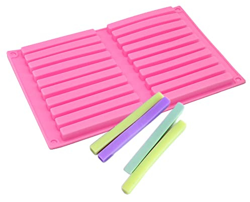 X-Haibei 20-Cavity 10cm Silicone Stick Mold - For Chocolate, Biscuit, Candy, Soap, Crayon Recycling & Ice Sticks