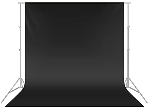NEEWER 10 x 20FT / 3 x 6M PRO Fotostudio 100% reiner Polyester faltbarer Hintergrund Hintergrundbild für Fotografie, Video und Fernsehen (nur Hintergrund), SCHWARZ