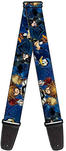 Buckle-Down GS-WDY212 Gitarrengurt – Kingdom Hearts 6-stellige Pose/Dark Blues – 5,1 cm breit – 73,7–137,2 cm Länge