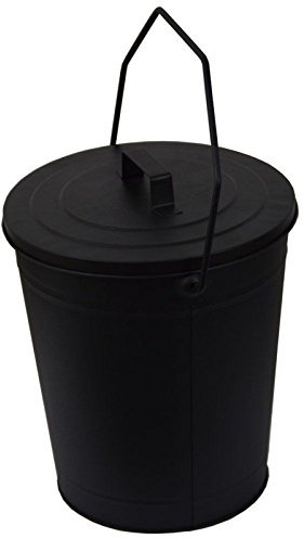 Inglenook – Secchio per Carbone con Coperchio in Metallo Nero Cenere Tidy Bin Carbone Vettore Fire 176