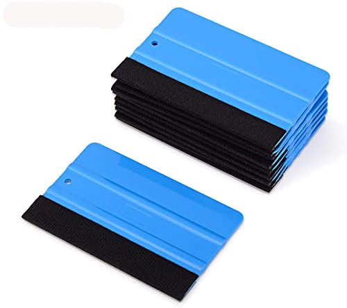 FOSHIO 10Stück Rakel Set 12cm folienrakel Rakel mit Filzkante | Folienrakel Andrückrakel für Auto, Möbelfolie, Fensterfolie, Folierung, Tönungsfolie, 12cmx8cm