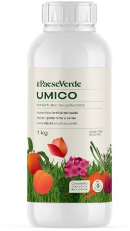 Il Paese Verde – Umico – Fertilizzante a Base di Acidi Umici per Migliorare la Fertilità del Suolo e Favorire lo Sviluppo di Piante e Tappeti Erbosi – 1kg