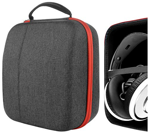 Geekria Shield Headphones Case Compatible with AKG K 240, Q701, K 712 Pro, K 702, K 701, N90Q, M220, K 553 and More, Replacement Hard Shell Travel Carrying Bag with Cable Storage (Dark Grey)