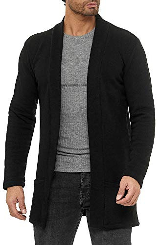 Redbridge Cardgigan für Herren Jacke Sweat-Jacke Sakko Long Cut Schwarz XXL