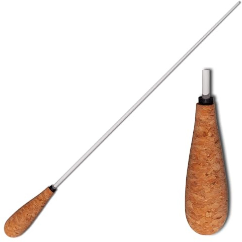 Montford Conductor's Baton - 14 Tapered Cork Handle - Elegant White Lacquered Stick - Precision and Balance for Orchestra/Band Conductors - MFBC14T