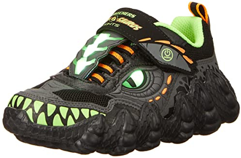 Skechers 400112l Bklm, Tofflor Barn, Svart Charcoal Synthetic Textile Lime Tri, 43 EU
