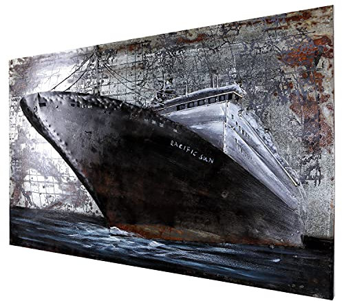 H4L Wandbild Metallbild Cruiser Schiff 120x80 cm Unikat hangefertigt Bild 3D Relief Crusiser