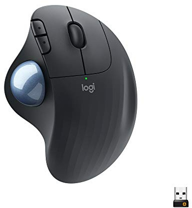 Logitech Ergo M575 Wireless Trackball, Ergonomic Comfort Design, Optical Wireless up to 33 feet 2000 DPI, Bluetooth Technology - 910-005869 (Black) (Renewed)