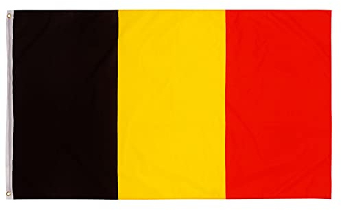 Aricona Belgien Flagge 90x150cm - wetterbeständige Fahne mit Messingösen, 100% Polyester, robuste Doppelnaht & in lebendigen Farben - ideal für Flaggen-Liebhaber