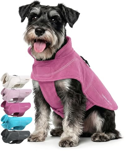 VIVAGLORY Hundfleeceväst, Hundtröja för Kallt Väder för Medelstora Hundar, Justerbara Vinterkläder, Reflekterande Jackor, Medium, Fuchsia