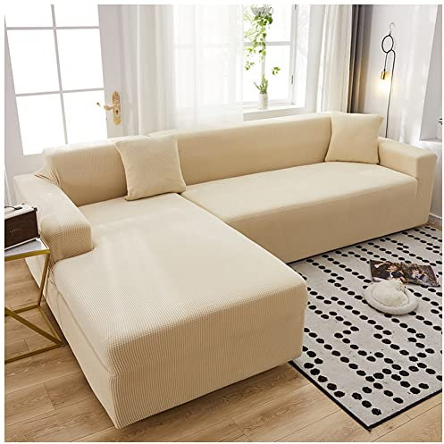 Spandex Sofabezug Stretch Sofahusse Couchbezug Sesselbezug Elastischer rutschfest Stretchhusse Sofahusse für Couch Möbelschutz,Senf,1 Sitzer(90-140cm