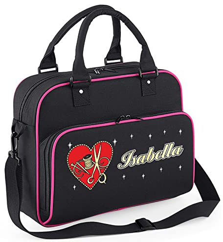 MusicaliTee Sewing Travel & Storage Personalised Custom - Black + Magenta - Duo Bag & Clean Workpiece Drawstring Bag
