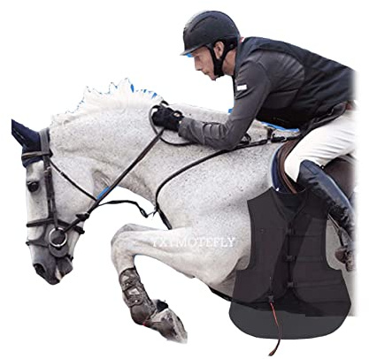 YXYMOTEFLY Gilet Airbag da Moto ed Equestre - Abbigliamento da Equitazione per Bambini/Ragazzi Con Protezione Collo/Schiena - Giubbotto Unisex per Adulti (Colore: Nero, Taglia: M)