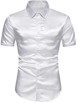 YMING Camicie da Uomo con Stampa Floreale a Rose e Maniche Lunghe Camicie da Sposa Camicie da Bianco M