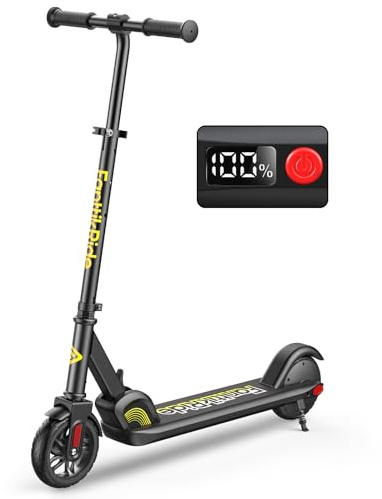 FanttikRide C9 Kids Electric Scooter Ages 8-12, Foldable for Kids 3.9-5.2 ft, 132 lbs, 5 Miles Range, Up to 40 mins Ride Time, 2 Safe Max Speed 6/10 MPH, 3 Adjustable Heights, Black