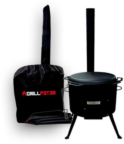 Grillpeter Utschak Set mit Kasan 15L mit Schornstein Abdeckhaube