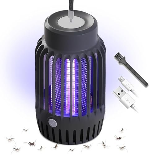 Mückenvernichter Lampe, Elektrische Insektenvernichter mit Nachtlicht 2 in 1, Leistungsstarke Schädlingsbekämpfung Fallen für Innen und Außen