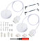 BouGPeng 2 Pezzi Portalampada E27 in Metallo Portalampada da Soffitto con Cavo da 150cm Regolabile E27 Portalampada Lampada a Sospensione Accessori per cucina, soggiorno, ristorante (Bianco)