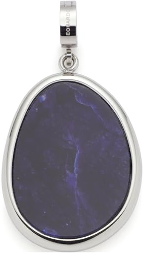 JEWELS BY LEONARDO Anhänger Clip & Mix Prilla, Ketten-Anhänger aus silberfarbenem Edelstahl, blauer Sodalith-Stein in organischer Form, Schmuck Geschenk für Frauen, 024557