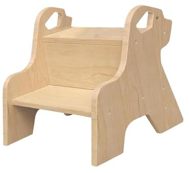 FytStycale Tritthocker aus Holz für Badezimmer, Töpfchenstuhl, zweistufige Bank, Fußhocker für den Eingangsbereich von Schlafzimmer, Holz