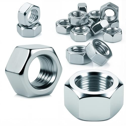 120 dadi esagonali M5 in acciaio zincato. Dadi per bulloni, dadi filettati, frizioni, dispositivi di regolazione e fissaggio per interni ed esterni