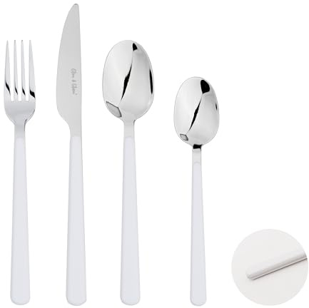 Cutlery Set 24-Piece Stainless Steel for 6 People White | ABS Handle
