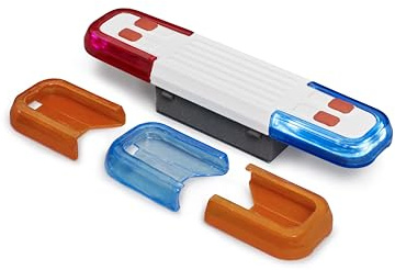 bruder 02803 - Accesorio módulo de luz y sonido para camiones | Sonido de motor, sirena de policía, sirena de bomberos, señal de aullido, pilas incluidas, para camiones