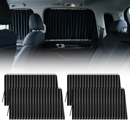 WODHMIEY Magnetic Car Sunshade Privacy Fabric Material Skin-Friendly Car Window Shade Adjustable Universal Fit for 2-Door 3-Door SUVs Off-Road Vehicles 31.5x17.72in 35.43x17.72in Black