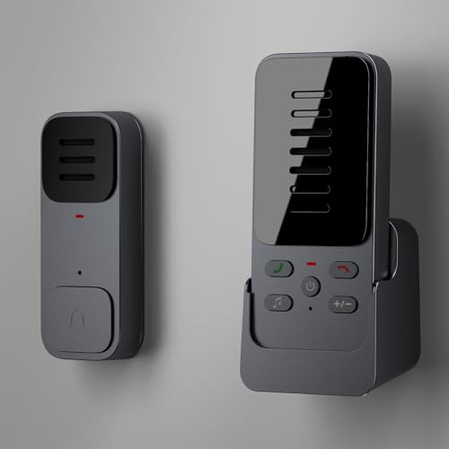Wireless Intercom Doorbell, Echtzeit -Gegensprechanlage mit 6 Klingeltönen, 3 Level Volumen, über 1000 Fuß Abdeckung, LED -Indikator, Geeignet für Haus, Wohnung, Klassenzimmer
