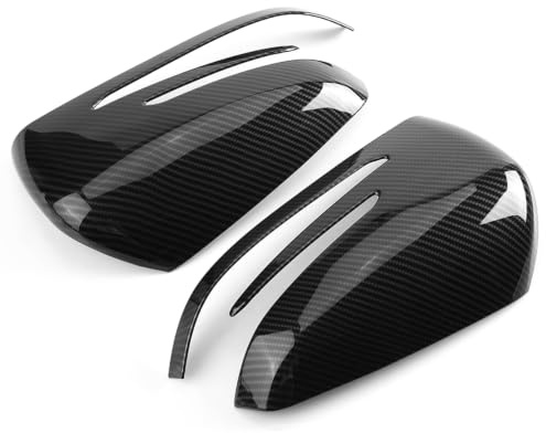 Fibra di Carbonio Retroview Spessore Coperchio Ala Alare Cap Cover Specchio Laterale per A B C E S CLA GLK GLA Classe W204 W246 con Elegante Collisione in Plastica ABS