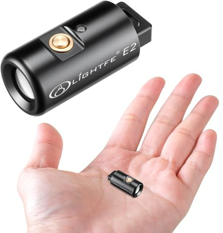 LIGHTFE E2 Mini Keychain Flashlight - Rechargeable USB Magnetic Charging, Compact & Bright LED Pocket Light for Emergencies, Camping, EDC, Everyday Carry