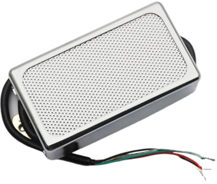 kowaku Guitar Humbucker Pickup Elektrische Gitarre Pickup Messingabdeckung Mini Humbucker Doppelspule für LP E Gitarre Modifikation Musikproben Studioaufnahm, Silberhals