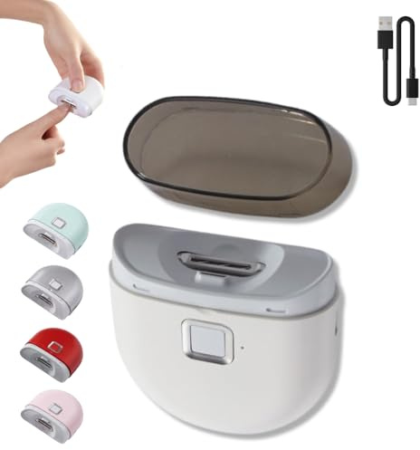 EUROtops Nageltrimmer mit LED-Licht, elektrischer Nagelschneider, Weiß | Nail Clipper, Nagelknipser kabellos und kraftsparend, Auffangbehälter, USB-Ladung, 2 Leistungsstufen, Maniküre, Pediküre