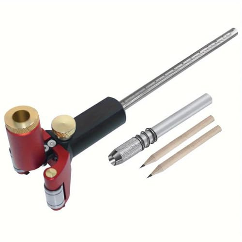 FUANA Multifunctional Woodworking Scriber Ruler with 0-120mm Range, Aluminum Alloy Stainless Steel Brass Construction for Accurate Parallel Line Drawing, Durable Dual-Purpose Measuring Tool, Silver