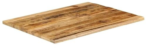 Eleganz Tablero de madera de mango maciza, 90 x 80 x 2,5 cm, con borde de árbol, acabado natural, resistente y duradero para cocina, salón o jardín