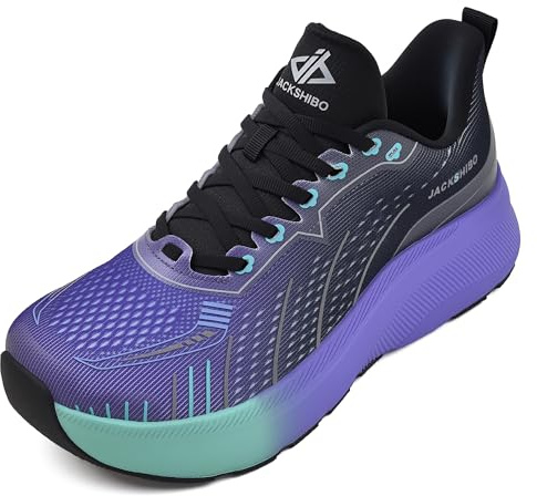JACKSHIBO Wide Toe Box Slip in Men Hands Free Shoes Slip on Arch Support Wide Sneakers for Running Walking Tennis Athletic Plantar Fasciitis Orthopedic Shoe Zero Drop Cushion Thick Sole Width Shoes