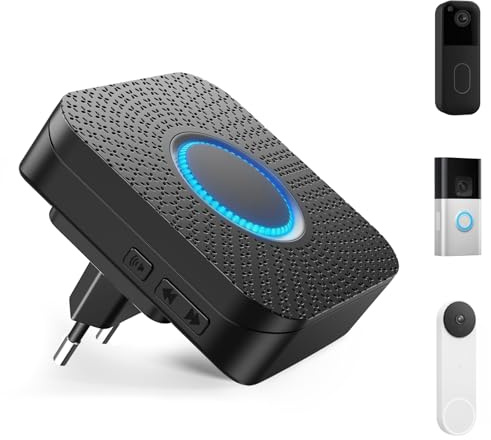 Satisure 3-in-1 Funk Erweiterung Set Türklingel, Türklingel Verlängerung | Kompatibel mit Ring, Blink und Google Nest Video-Türklingel, Keine Verkabelung erforderlich, einfache Einrichtung