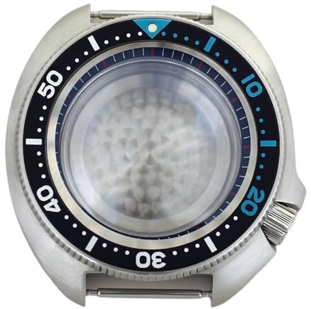 1 st 44 mm klockfodral Safirkristall for NH34 NH35 NH36 NH38 Urtavla 28,5 Svart Kapitel Vattentät(Deep blue chapter 4)