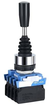 AUBEST Industrial Joystick, 22mm Master Monolever Joystick Switches, 2 4Way Position Self Locking Latching Momentary Toggle Rocke Cross Switch 2 4NO(4Way Reset 4NO)