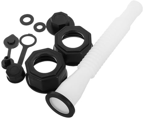 SOLUSTRE Kit Ugello e Tappo di Sfiato con Dado Esagonale, Beccuccio in Plastico per Tanica Carburante, Compatibile con Serbatoi Gas e Officina