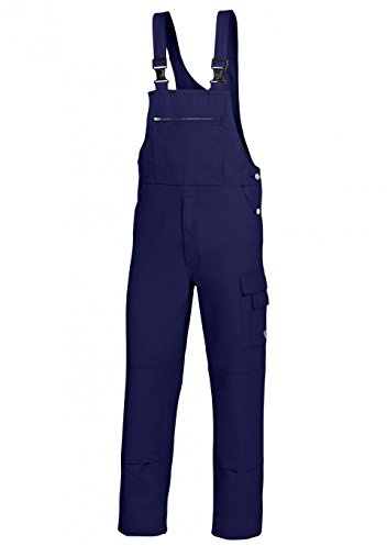 BP Workwear Basic 1482-060-10 Latzhose - Stoffhosenträger mit Gummieinsatz - Taschen für Knieschoner - Reine Baumwolle - Stämmige Passform - Größe: 52 - Farbe: dunkelblau