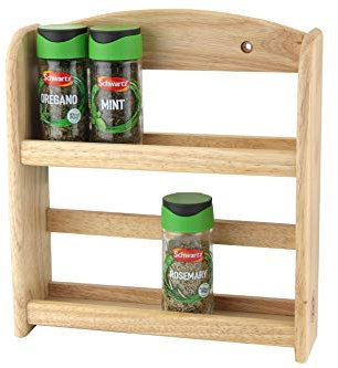 APOLLO 6328 2-Tier Spice Rack, Wood, Natural, 24.5x27x7
