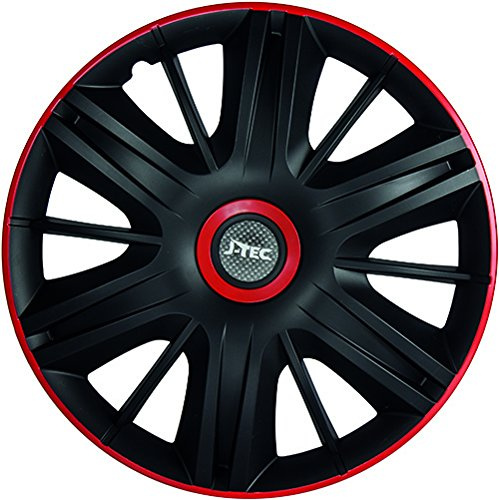 ZentimeX Z778347 Radkappen Radzierblenden universal 13 Zoll Black RED