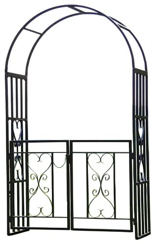 Easylife Victorian Style Garden Arch and Gate for Outdoor Spaces, Gardens and Paths H206xW114xD50cm - Fully Guaranteed