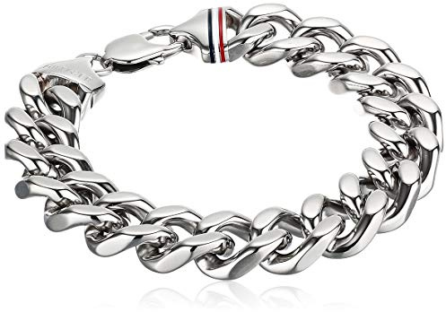 Tommy Hilfiger Men's Jewelry Stainless Steel Chunk Chain Bracelet, Color: Silver (Model: 2700261)