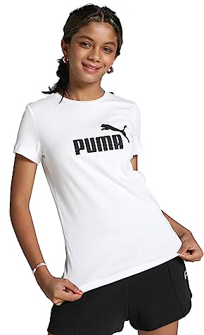 PUMA Mädchen Ess Logo Tee G T-shirt, Puma White, 116 EU