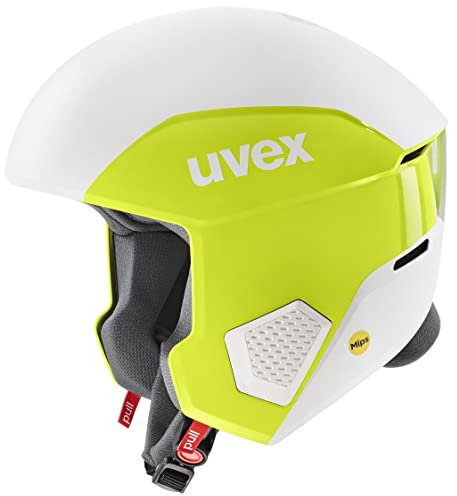 uvex invictus MIPS - skidhjälm för dam och herr - MIPS-system - akutkuddar för kinder - lime - white matt - 60-61 cm