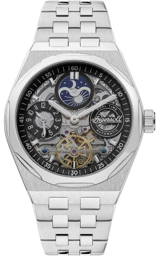 Ingersoll 1892 The Broadway Herren-Automatikuhr 43 mm mit Skelett-Zifferblatt und Edelstahlarmband